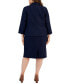 ფოტო #2 პროდუქტის Plus Jacquard Single Button Jacket & Pencil Skirt Suit