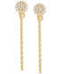 ფოტო #5 პროდუქტის Cubic Zirconia Cluster Chain Drop Earrings in 14k Gold-Plated Sterling Silver, Created for Macy's (Also in Sterling Silver)