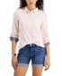 Фото #1 товара Women's Cotton Roll-Tab Button-Up Shirt