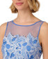 Petite Round-Neck Sleeveless Tonal Lace Dress