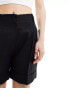 & Other Stories tailored linen shorts in black