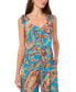 ფოტო #3 პროდუქტის Women's Paisley Tie Shoulder Angled Hem Jumpsuit