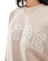 The Couture Club co-ord CTRE VARSITY crewneck sweatshirt in beige