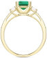 Фото #3 товара Lab-Grown Emerald (7/8 ct. t.w.) & Lab-Grown White Sapphire (1/3 ct. t.w.) in 14k Gold-Plated Sterling Silver