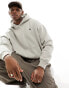 Фото #1 товара Abercrombie & Fitch silicone icon logo heavyweight oversized fit hoodie in beige