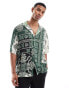 ASOS DESIGN oversized shirt in green paisley bandana print