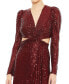 ფოტო #2 პროდუქტის Women's Ieena Sequined Criss Cross Long Sleeve Gown