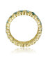 Фото #2 товара Sterling Silver 14k Yellow Gold Plated with Emerald & Baguette Eternity Band Ring