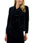 Women's Velour Draped Open-Front Cardigan