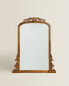 Gold wooden wall mirror