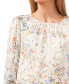 Фото #3 товара Women's Floral Print Smocked Cuff Blouse