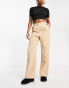 Фото #2 товара Miss Selfridge slouchy straight leg dad trouser in stone