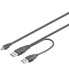Фото #2 товара Wentronic USB 2.0 cable - 0.6m - 0.6 m - 2 x USB A - Mini-USB B - Male/Male - Black