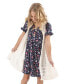 ფოტო #2 პროდუქტის Big Girls Floral-Print Dress & Crochet Vest, 2 Piece Set