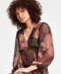 ფოტო #4 პროდუქტის Women's V-Neck Long-Sleeve Maxi Dress