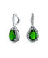 Фото #1 товара Серьги Bling Jewelry с эмулированным зеленым изумрудом(7CT) и кубическим цирконием AAA CZ Fashion.