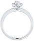 ფოტო #3 პროდუქტის Diamond Oval-Cut Halo Engagement Ring (1/3 ct. t.w.) in 14k White Gold