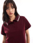 ASOS DESIGN fitted pique polo shirt in burgundy Бордовый, S - EU 36-38 - фото #4