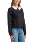 Фото #4 товара Juniors' Raglan-Sleeve Contrast-Collared Sweater