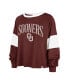 Women's Crimson Distressed Oklahoma Sooners Upside Rhea Raglan Long Sleeve T-shirt