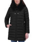 Фото #4 товара Women's Faux-Fur-Trim Hooded Packable Shine Puffer Coat