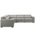 Фото #5 товара Nevio 124" 5-Pc. Leather Sectional with 3 Power Recliners and Headrests, Created For Macy's