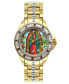 ფოტო #1 პროდუქტის Women's Our Lady of Guadalupe Gold-Tone Metal Bracelet Watch
