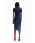 ფოტო #4 პროდუქტის Women's Denim midi dress