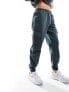 Фото #9 товара ASOS DESIGN washed cargo trouser with cuff hem in petrol blue