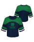 ფოტო #1 პროდუქტის Big Girls Navy Distressed Notre Dame Fighting Irish Sunday Friday Sleeve Stripe Jersey T-shirt