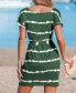 ფოტო #3 პროდუქტის Women's Striped Short Sleeve Jersey Cover Up Dress