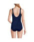Фото #2 товара Women's Long Scoop Neck Soft Cup Tugless Sporty One Piece Swimsuit Print