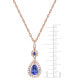 ფოტო #4 პროდუქტის Ruby (1-1/4 ct. t.w.) and Diamond (1/3 ct. t.w.) Pendant Necklace in 14k Rose Gold (Also Available In Tanzanite)