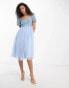 Maya Bridesmaid puff sleeve midi dress in baby blue