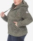 ფოტო #3 პროდუქტის Plus Size Hooded Sherpa Jacket