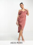 Фото #2 товара ASOS DESIGN Petite off shoulder corset midi wrap skirt dress in rose