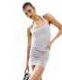 Фото #1 товара Fashionkilla double layered slinky halterneck mini dress in grey