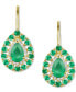 Фото #7 товара Sapphire (1-3/4 ct. t.w.) & Diamond (1/6 ct. t.w.) Teardrop Leverback Drop Earrings in 14k Gold (Also in Emerald and Ruby)