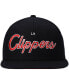 ფოტო #3 პროდუქტის Men's Black LA Clippers Hardwood Classics Script 2.0 Snapback Hat