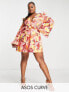 Фото #1 товара ASOS LUXE Curve smock dress in bright floral print