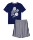 ფოტო #1 პროდუქტის Boys Soft Jersey Fabric T-shirt and Mesh Shorts Pajama Set, 2 Piece
