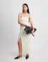 Фото #2 товара NA-KD double breasted bandeau midi dress in off white