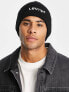 Levi's woodmark beanie with modern vintage logo in black