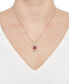 ფოტო #2 პროდუქტის Lab-Grown Ruby (2-1/5 ct. t.w.) & Lab-Grown White Sapphire (1/2 ct. t.w.) Heart 18" Pendant Necklace in 14k Rose Gold-Plated Sterling Silver