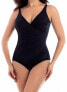 Фото #2 товара Miraclesuit 278175 Women's Oceanus Tummy Control One Piece Swimsuit, Black, 10DD