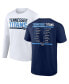 Фото #1 товара Men's Navy, White Tennessee Titans Two-Pack 2023 Schedule T-shirt Combo Set