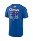 Men's Royal Kansas Jayhawks 2022 NCAA Men's Basketball National Champions Schedule T-shirt Синий, Средний - фото #4