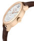 ფოტო #2 პროდუქტის Men's Rovescio Swiss Quartz Italian Brown Leather Strap Watch 42mm