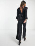 Фото #2 товара Only frill detail jacquard jumpsuit in black houndstooth