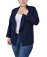 ფოტო #1 პროდუქტის Plus Size 3/4 Sleeve Ponte Blazer